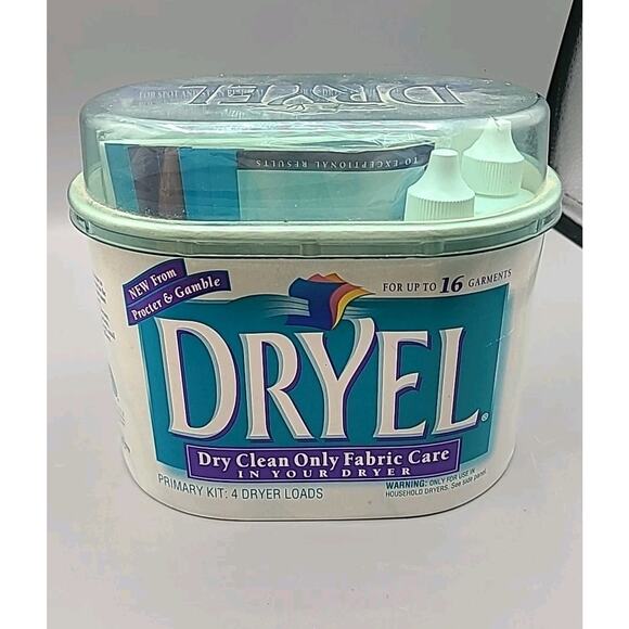 NEW Sealed Vintage 1997 Dryel Primary Kit Dry Clean At Home 4 Loads 16 Garments - Picture 1 of 4